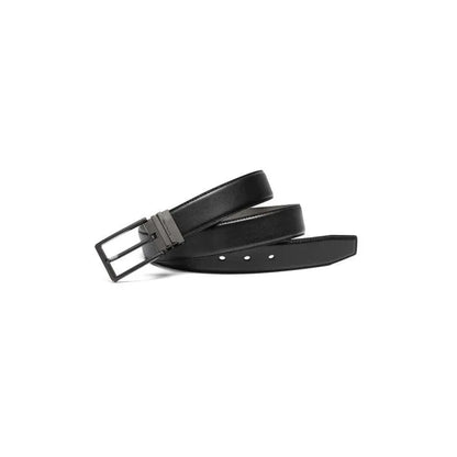 AAMIR II SQUARE BUCKLE LEATHER BELT-BLACK
