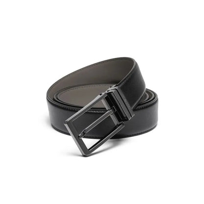 AAMIR II SQUARE BUCKLE LEATHER BELT-BLACK