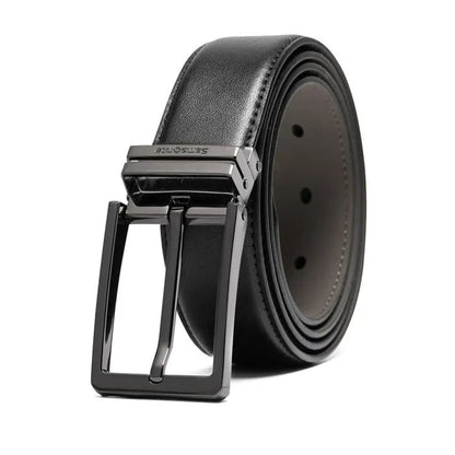 AAMIR II SQUARE BUCKLE LEATHER BELT-BLACK