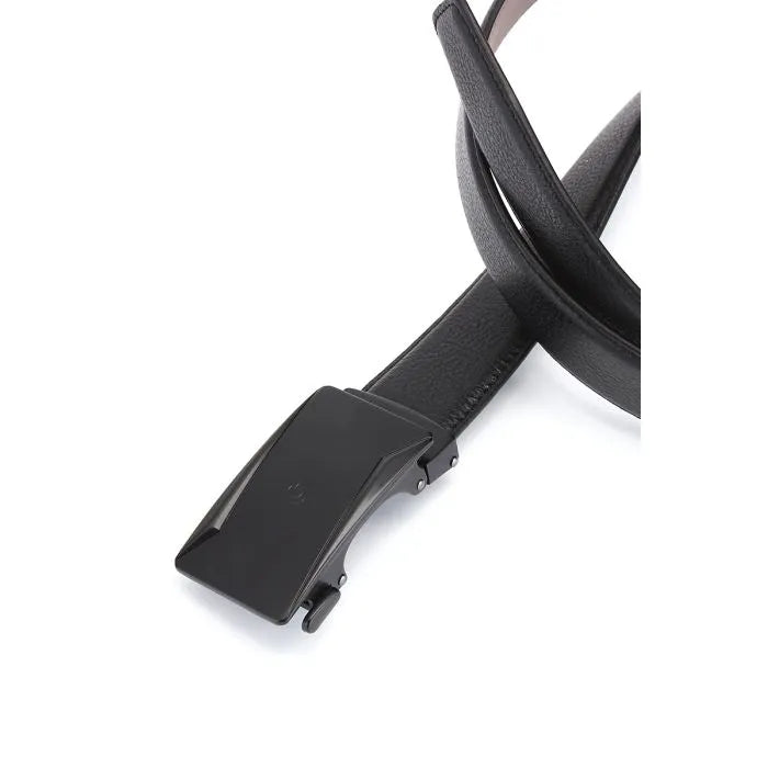 AAMIR CASUAL-AUTO BUCKLE LEATHER BELT-BLACK