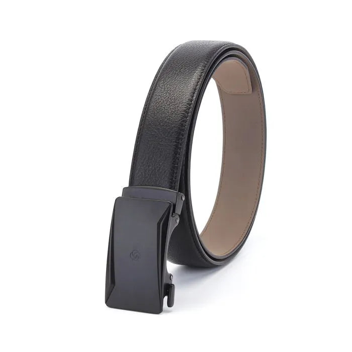 AAMIR CASUAL-AUTO BUCKLE LEATHER BELT-BLACK