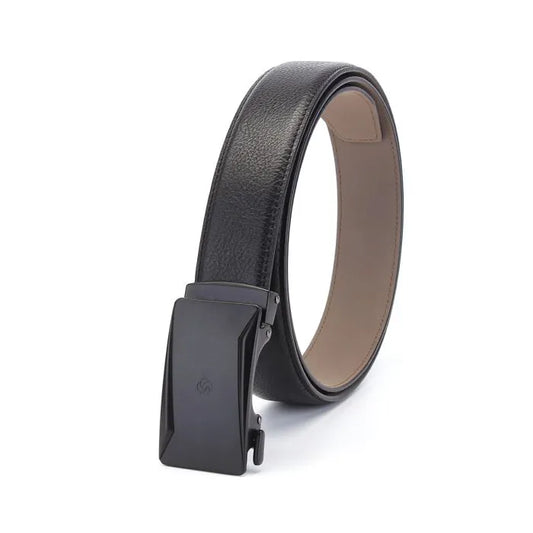 AAMIR CASUAL-AUTO BUCKLE LEATHER BELT-BLACK