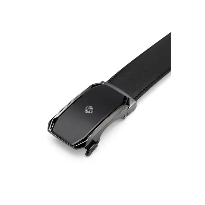 AAMIR II AUTO PLATE-U4 LEATHER BELT-BLACK