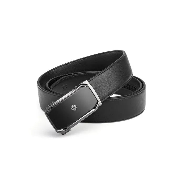 AAMIR II AUTO PLATE-U4 LEATHER BELT-BLACK
