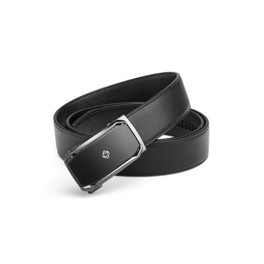 AAMIR II AUTO PLATE-U4 LEATHER BELT-BLACK