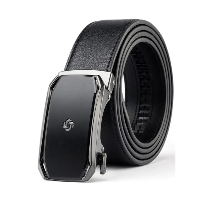 AAMIR II AUTO PLATE-U4 LEATHER BELT-BLACK