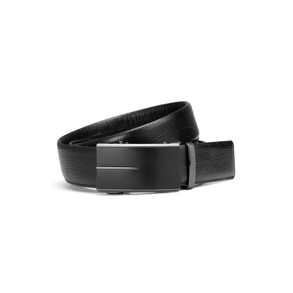 AAMIR AUTO PLATE-03 LEATHER BELT-BLACK