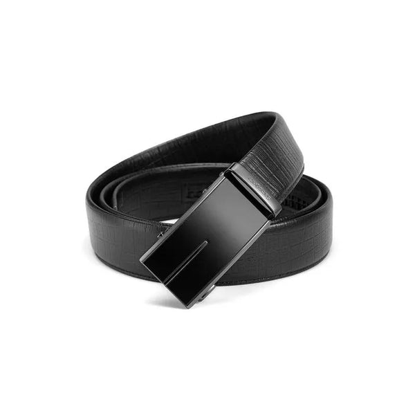 AAMIR AUTO PLATE-03 LEATHER BELT-BLACK