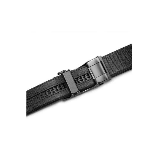 AAMIR AUTO PLATE-03 LEATHER BELT-BLACK