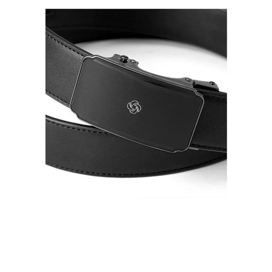 AAMIR II AUTO PLATE-06 LEATHER BELT-BLACK