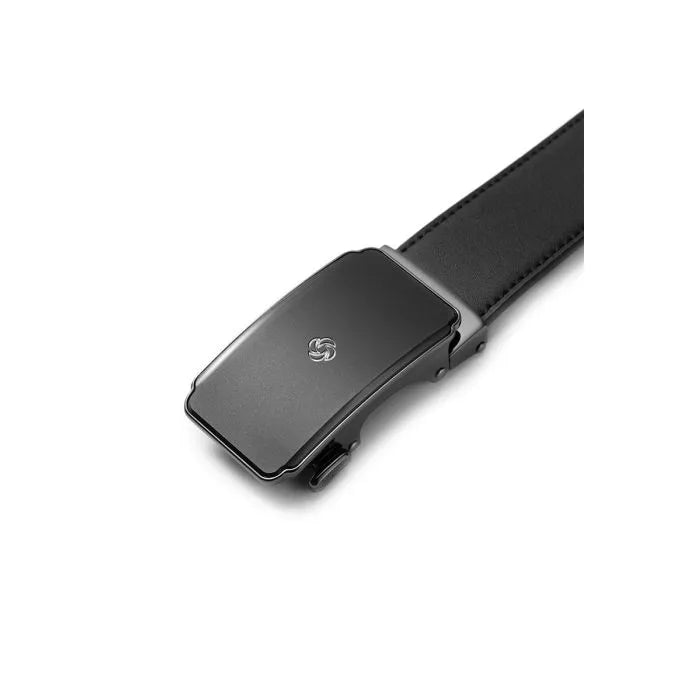 AAMIR II AUTO PLATE-06 LEATHER BELT-BLACK