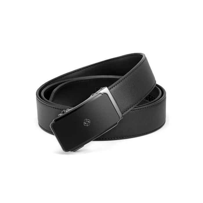AAMIR II AUTO PLATE-06 LEATHER BELT-BLACK